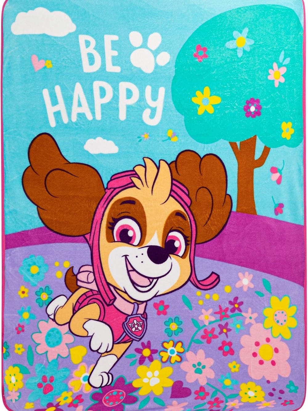 New Paw Patrol Skye 'Be Happy' Blanket